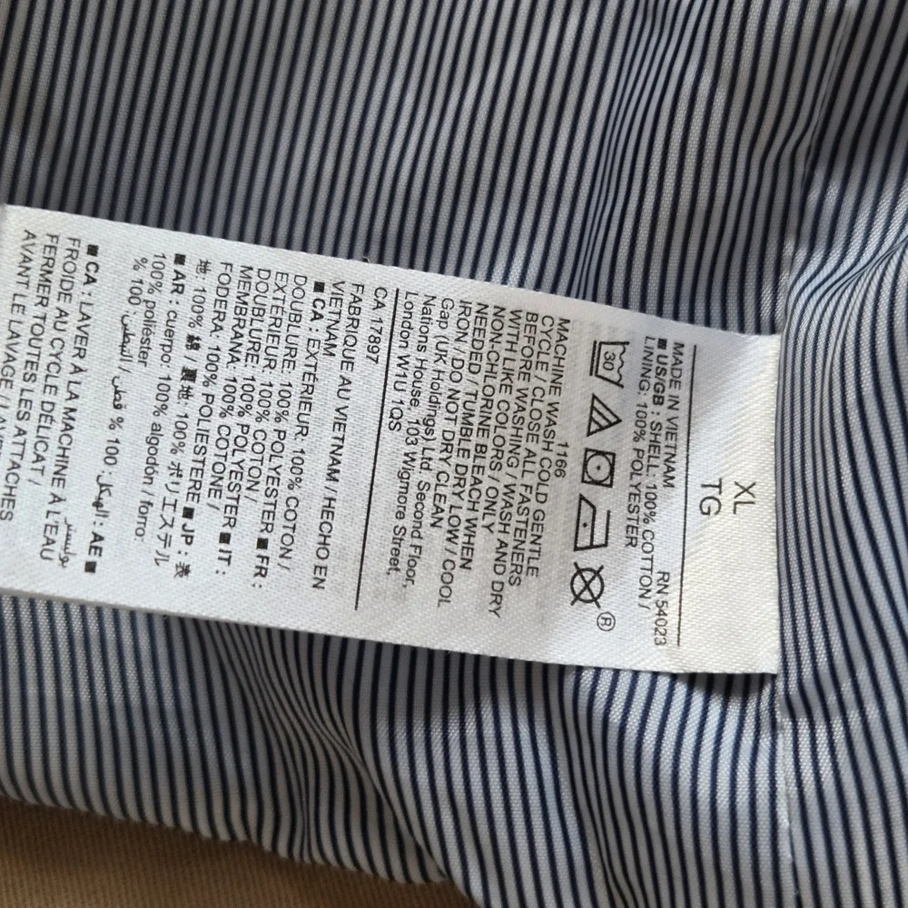 Gap Womens Trench Coat Jacket Belted Khaki Double Breasted Womens XL - Picture 8 of 8